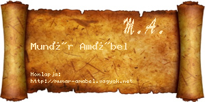 Munár Amábel névjegykártya